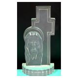 Vintage Religious Figure / Statue of Jesus w/ Cross