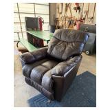 La-Z-Boy Brown Leather Power Recliner with Adjustable Headrest, Lumbar Support & Remote - Lake Odessa Off-Site