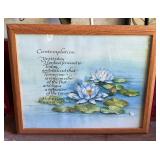 Framed "Contemplation" Inspirational Poem Print with Water Lilies & Wood Frame - Lake Odessa Off-Site
