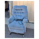 Blue Upholstered Electric Power Lift Recliner Chair with Wired Remote