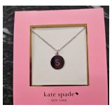 New Kate Spade "One In a Million" Initial Necklace .040 Silver "S"