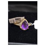 Amethyst Ring with Stones Brand New .925 Approx Size 7