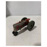 Vintage Red Die-Cast Farm Tractor Toy Narrow Front Agricultural Model