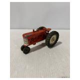 Red Die-Cast Farm Tractor Toy with Narrow Front Wheels & Rubber Rear Tires