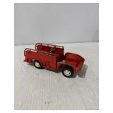 Red Metal Fire Engine Toy with Hose Rails, Pump Panel & Rubber Tires