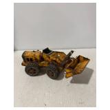Large Yellow Metal Toy Front End Loader Construction Tractor with Rubber Tires