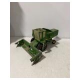 John Deere 6600 Toy Combine with Corn Header Farm Implement