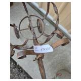 Decorative Wrought Iron Tricycle Plant Stand with Scrollwork Basket