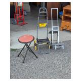 Folding Stair-Climbing Utility Cart, Folding Hand Truck & Portable Folding Stool