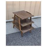 Mid-Century Modern Tiered Wood Display Table with A-Frame Design