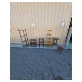 Assorted Wood Accent Tables, Corner Shelves & Plant Stands 6 Pieces