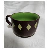 Coffee Mug with Green Diamond Shapes