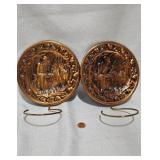 Set of Two (2) Decorative Tin Wall Hangers