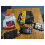 Vintage To Digital Camera Lot: Kodak Tele Disc, Minolta Sightseer, & Nikon Coolpix With Extra Film