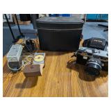 Vintage Petri Pro 7 Camera With Kali Bag Case, Cornet 145 Flash & Unittic Light Detector