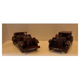 Classic Vintage Handcrafted Wooden Model 1932 Ford & 1933 Packard 10" Cars - Excellent Condition!