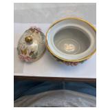Fenex Handmade, Hand Painted Floral Porcelain Lidded Bowl