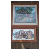 2 Cute Vintage Cabin Style Framed Wall Decor