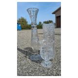 Collection of 3 Crystal and Glass Vases
