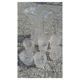 Vintage Pressed Clear Glass Lemonade Pitcher w/ 6 Tumblers