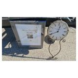 Manchester Clock Co. Wall Clock w/ 16"x20" Wall Picture Frame