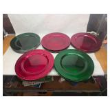 Set of 28 Plastic Chargers of Various Colors