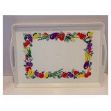 Vintage 1996 Kraft Plastic Serving Dining Tray - Fruit & Veggie Design
