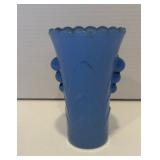 Vintage Anchor Hocking Fire - King Art Deco Flower Vase in Delphite Blue