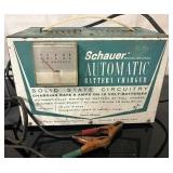 Schauer Model BR 212C Automatic 12V Battery Charger Antique W/ Spark Plugs