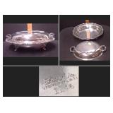 Vintage Sheridan Silver Co. No. 1146 Silverplate Covered Serving Dish - Ornate Footed Bowl with Lid 