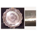 Vintage Wilcox International Silver Joanne 7270 Ornate Silverplate Round Serving Tray - Potterville