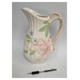 Hand Painted Hall Pitcher 10" (Handle Repaired)