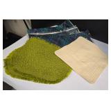 New Blue Plaid Pillow Covers, 2 Green Placemats & Quilted Square