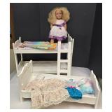 17" Our Generation Doll with Bunk Beds, Bedding & 2 Dresses
