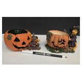 Boyds Bears Votive Holders "Sabrina Pumpkins" & "Emma the Witchy Bear"
