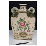 Vintage Hand-Painted Vase with Gold Trim
