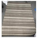 Like New Striped Indoor/Outdoor Rugs, Brown & Tan (2)