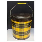 Vintage 1950s Poloron Tartan Toter Plaid Cooler with Tray