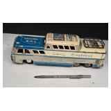 Vintage 1950s Japan Tin Greyhound Bus Toy