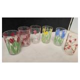 Vintage Kraft Swanky Swig Mid-Century Floral Juice Glasses