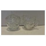 Vintage Anchor Hocking Early American Prescut Creamer & Sugar