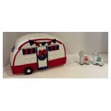Mr. Christmas Lighted Camper & Llama Christmas Salt & Pepper Shakers