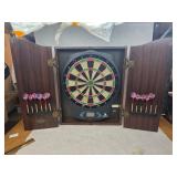Sportcraft Bristletronic LCD Dartboard with Cabinet