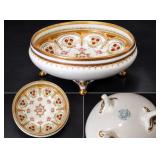 Antique Nippon Hand Painted Footed Bowl - Gold Moriage 6" - Potterville