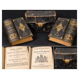 1840s Victorian Gilt Leather Prayer Book & New Testament in Case - Potterville