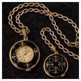 1960s Lanco 17 Jewel Swiss Enamel Pendant Watch - Potterville