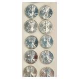 Lot of 10 - 2016 - American Silver Eagle Bullion Coins