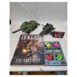 2 Vintage G.I. Joe Toy Trucks w/ 2 Gaming Books and an Original Sega "Primal Rage"