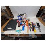 Small Collection of Various Office Supplies w/ Shark Euro-Pro Hand Vacuum