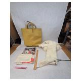Small Vintage Bag of Kmart Kolor Match Yarn in Pre Knitted Blanket w/ Afghan Book Magazine